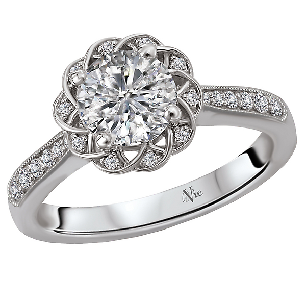 Halo Semi-Mount Diamond Ring