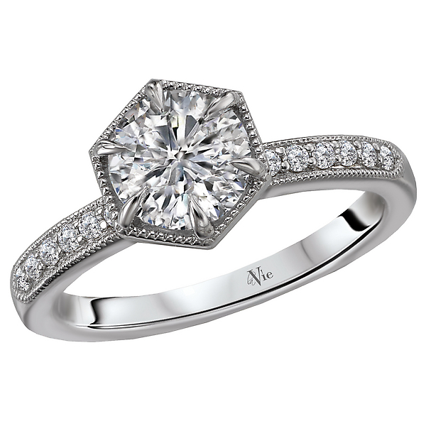 Halo Semi-Mount Diamond Ring