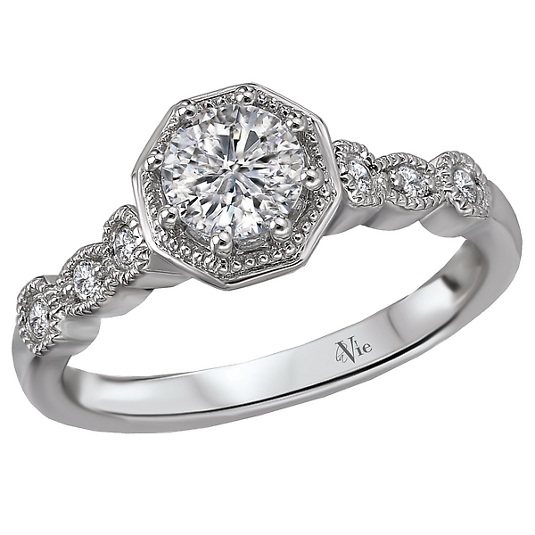 Halo Semi-Mount Diamond Ring