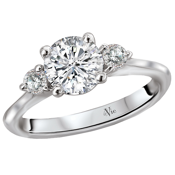 3 Stone Semi-Mount Diamond Ring