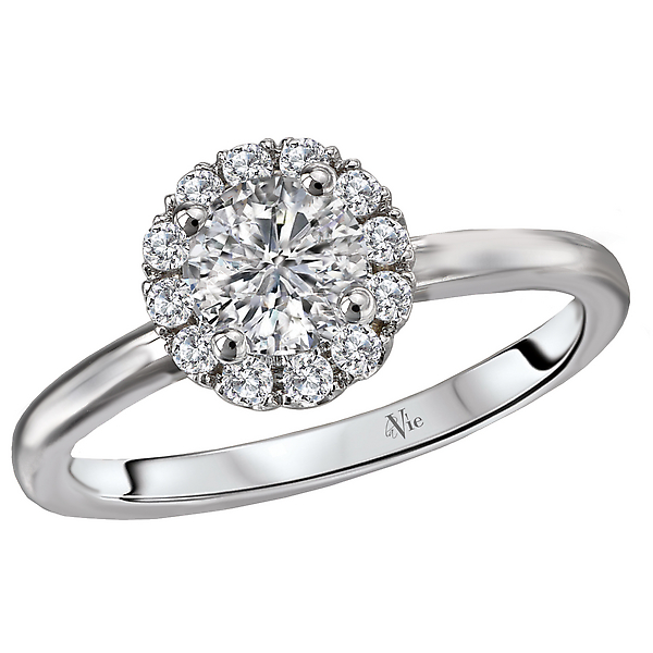 Halo Semi-Mount Diamond Ring