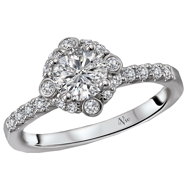 Halo Semi-Mount Diamond Ring