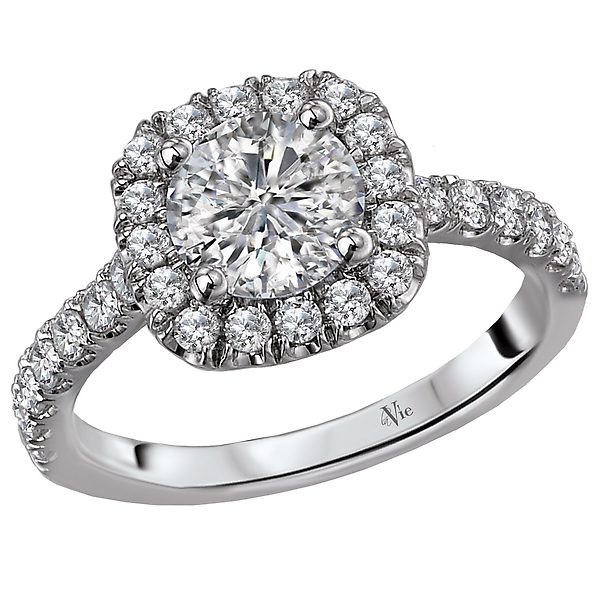 Halo Semi-Mount Diamond Ring