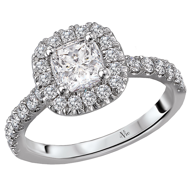 Halo Semi-Mount Diamond Ring