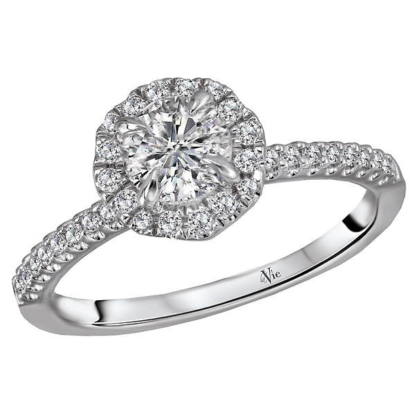 Halo Semi-Mount Diamond Ring