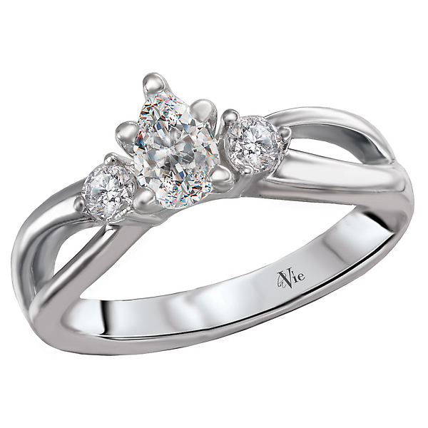 3 Stone Semi-Mount Diamond Ring