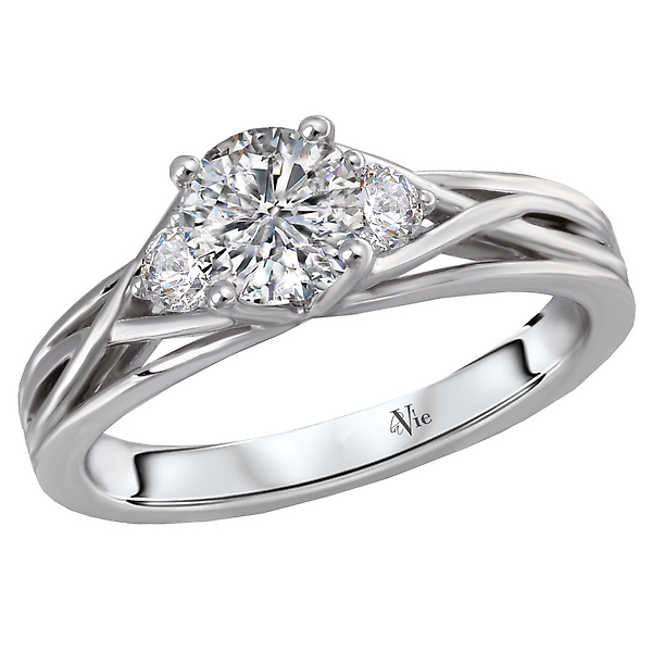 3 Stone Semi-Mount Diamond Ring