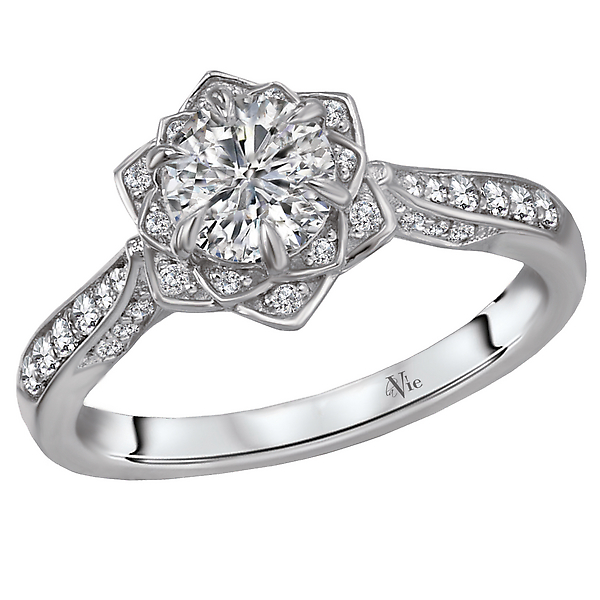 Halo Semi-Mount Diamond Ring