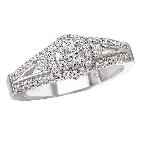 Split Shank Halo Semi-Mount Ring