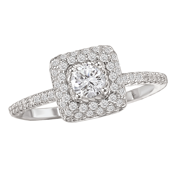 Halo Semi-Mount Diamond Ring