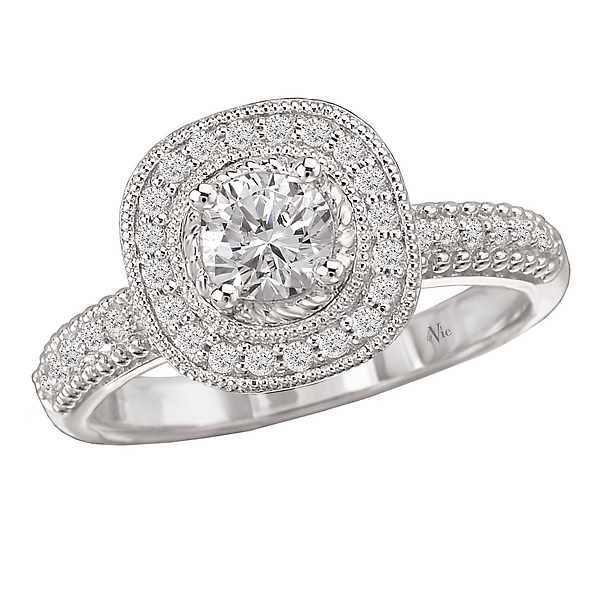 Halo Semi-Mount Diamond Ring
