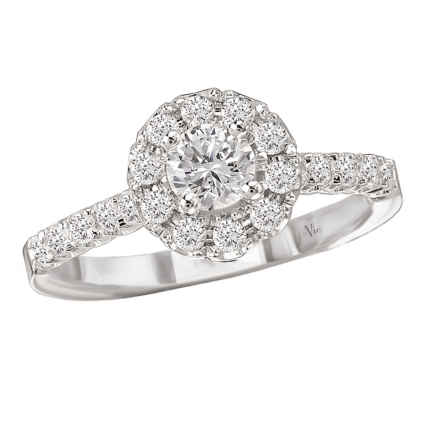 Halo Semi-Mount Diamond Ring