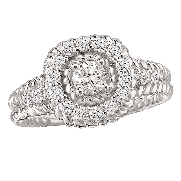 Halo Semi-Mount Diamond Ring