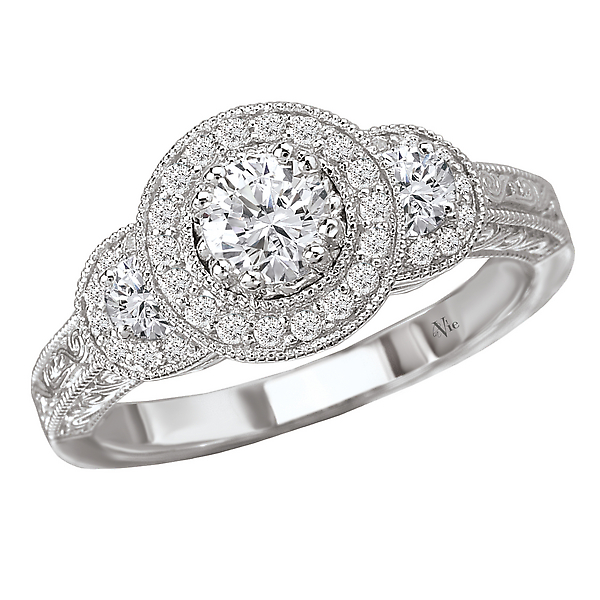 Halo Semi-Mount Diamond Ring