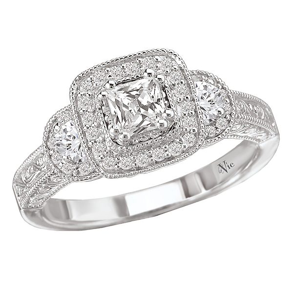 Halo Semi-Mount Diamond Ring