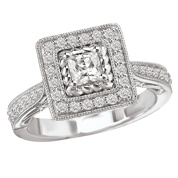 Halo Semi-Mount Diamond Ring