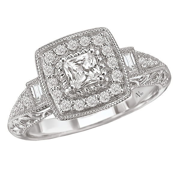 Halo Semi-Mount Diamond Ring