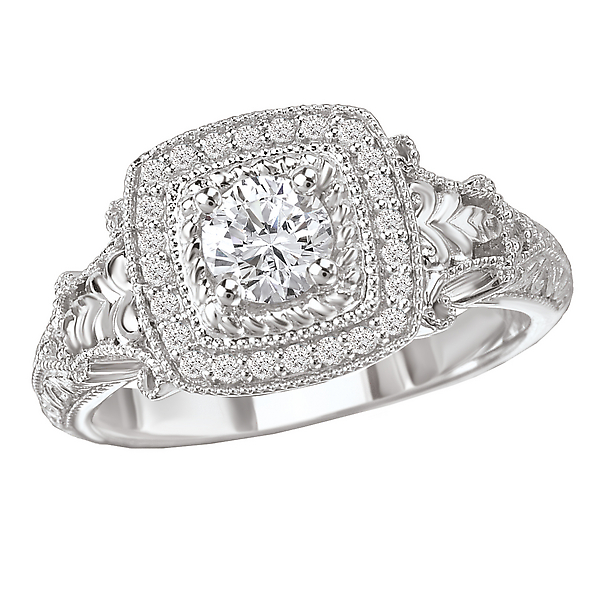 Halo Semi-Mount Diamond Ring