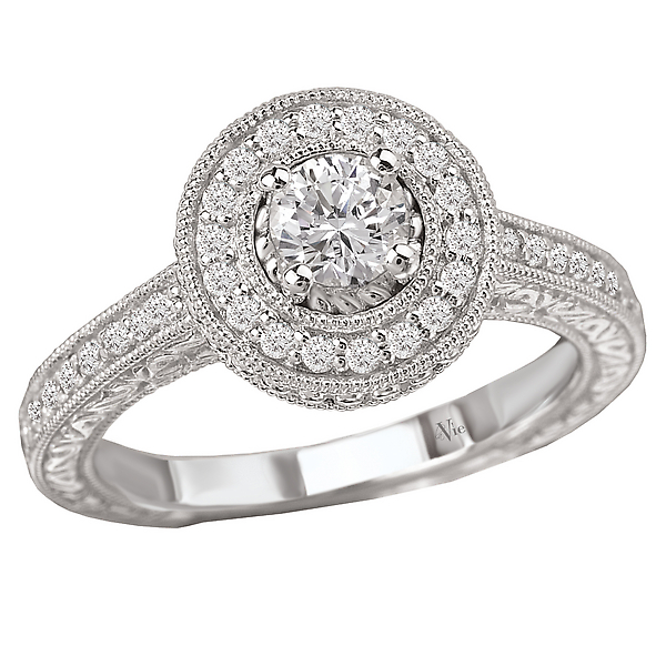 Halo Semi-Mount Diamond Ring