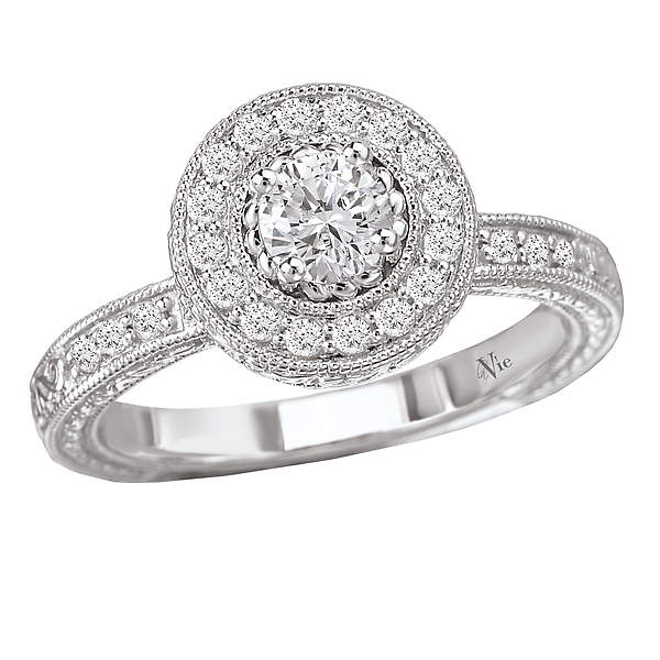 Halo Semi-Mount Diamond Ring