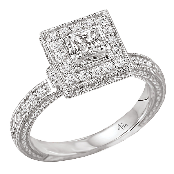 Halo Semi-Mount Diamond Ring
