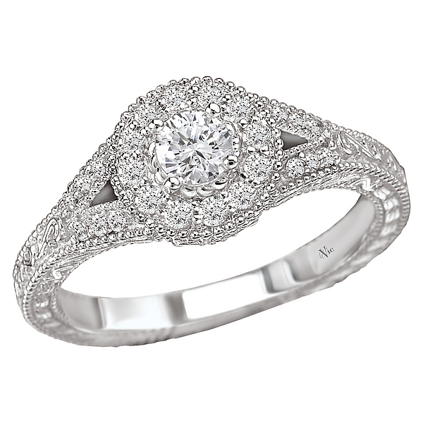 Split Shank Halo Diamond Ring