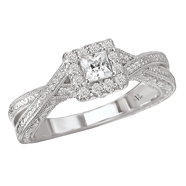 Halo Semi-Mount Diamond Ring