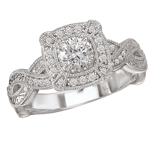 Halo Semi-Mount Diamond Ring