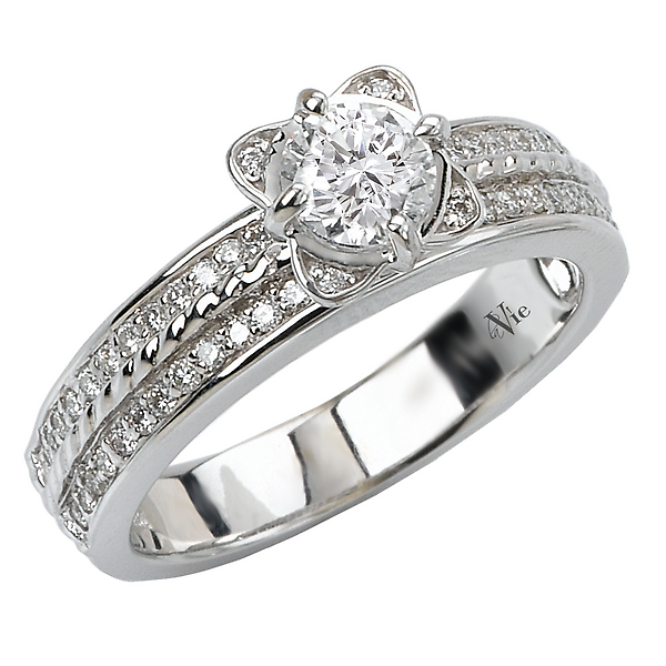 Halo Semi-Mount Diamond Ring