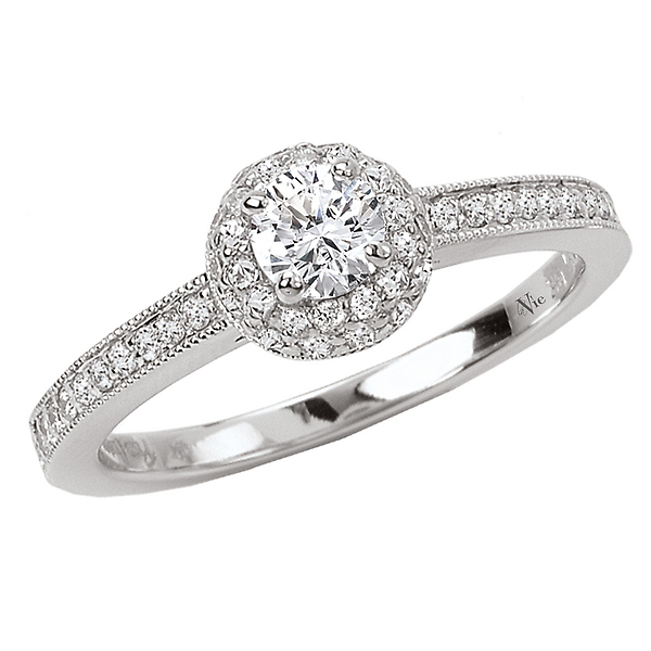 Halo Semi-Mount Diamond Ring