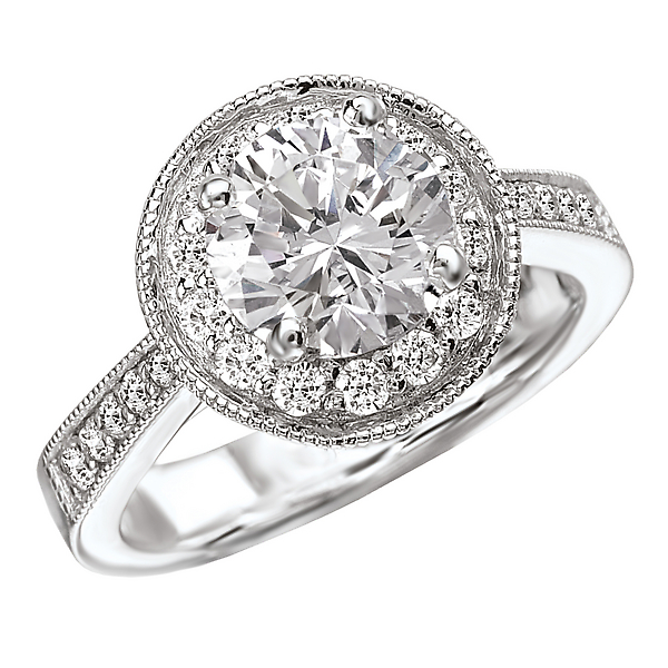 Halo Semi-Mount Diamond Ring