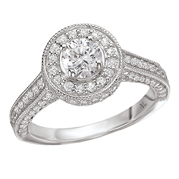 Halo Semi-Mount Diamond Ring