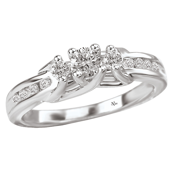 3-Stone Semi-Mount Diamond Ring