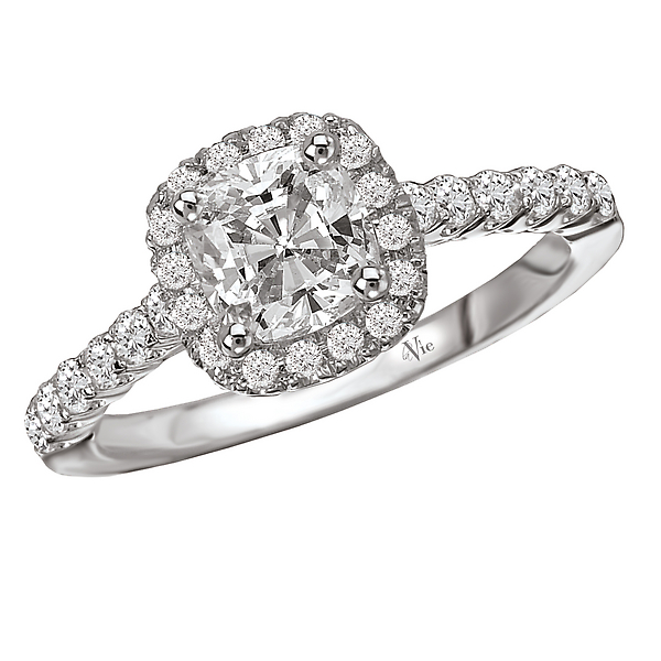 Halo Semi-Mount Diamond Ring