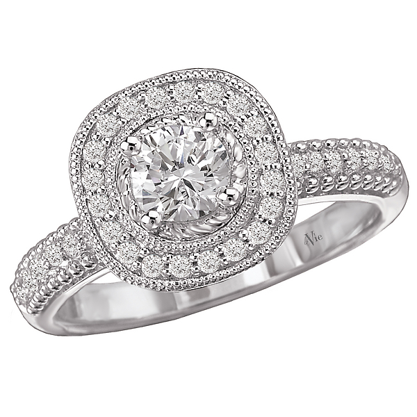 Halo Semi-Mount Diamond Ring