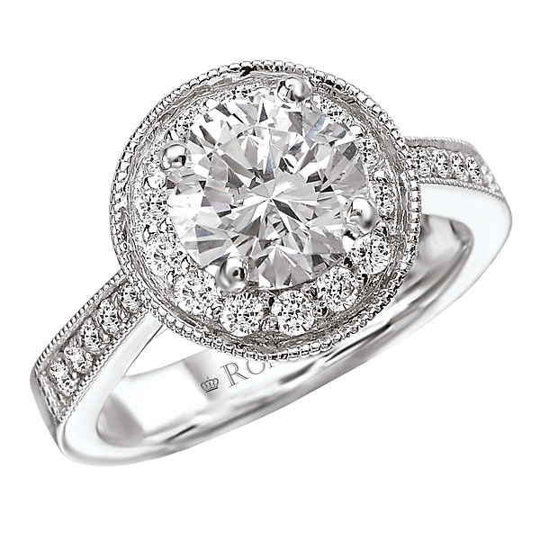 Round Halo Semi-Mount Diamond Ring