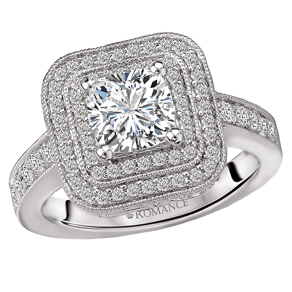 Halo Semi-Mount Diamond Ring