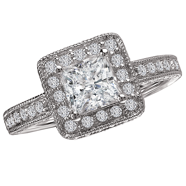 Halo Semi-Mount Diamond Ring