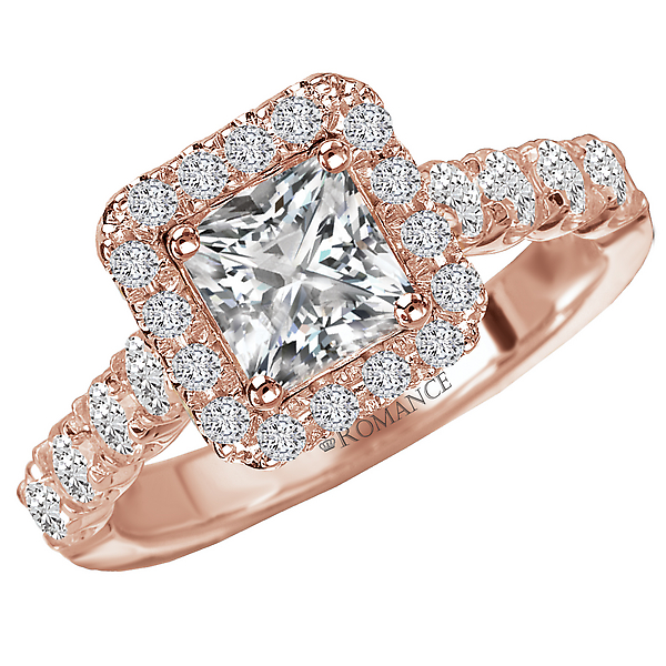 Halo Semi-Mount Diamond Ring