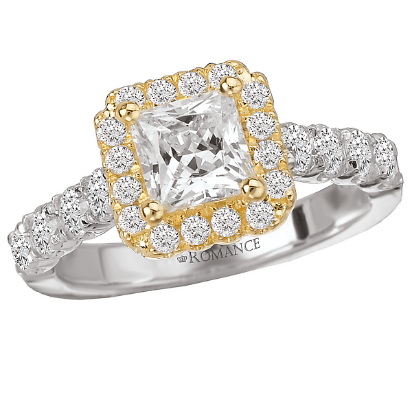 Two Tone Semi-Mount Diamond Ring