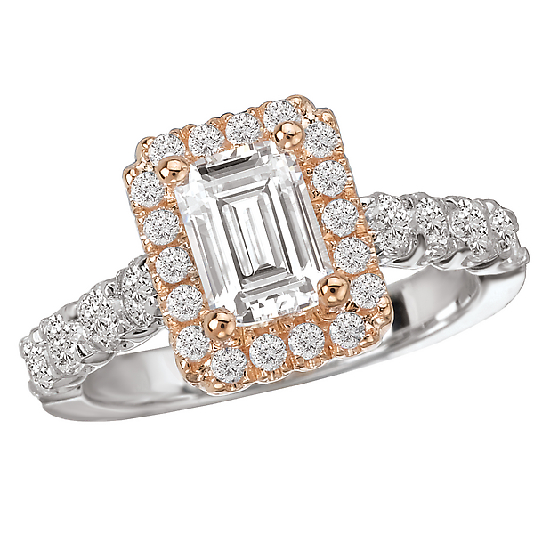 Two Tone Semi-Mount Diamond Ring