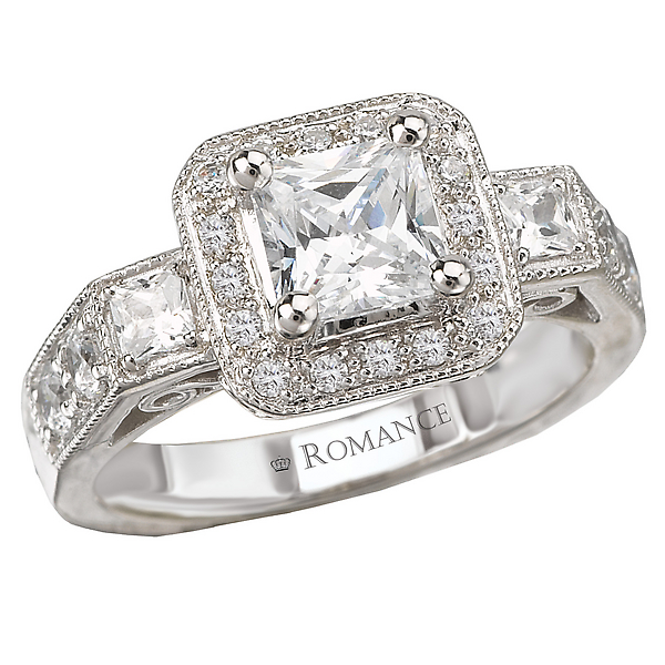 Halo Semi-Mount Diamond Ring