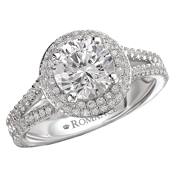 Halo Semi-Mount Diamond Ring