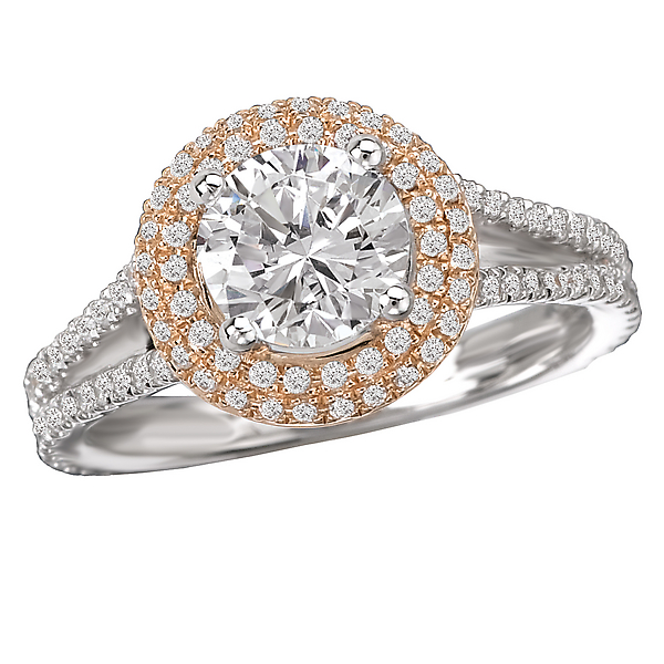 Two Tone Semi-Mount Diamond Ring