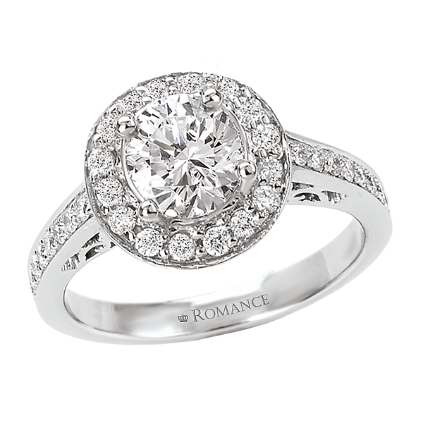 Halo Semi-Mount Diamond Ring