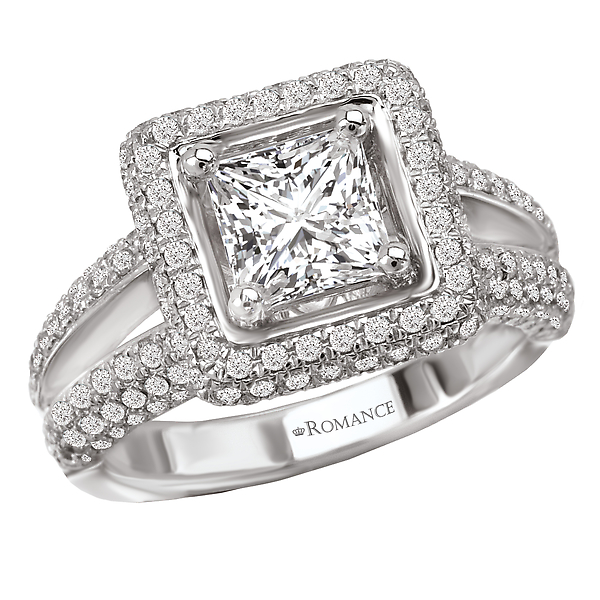 Halo Semi-Mount Diamond Ring