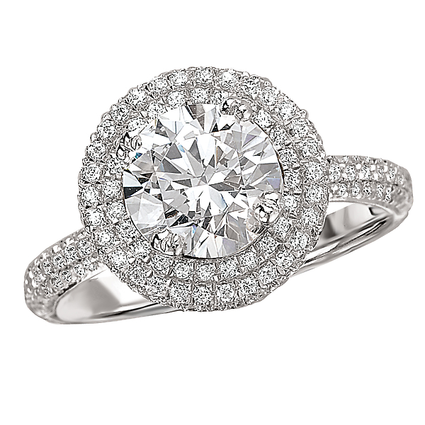 Halo Semi-Mount Diamond Ring