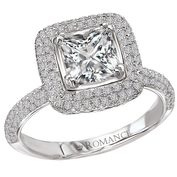 Halo Semi-Mount Diamond Ring