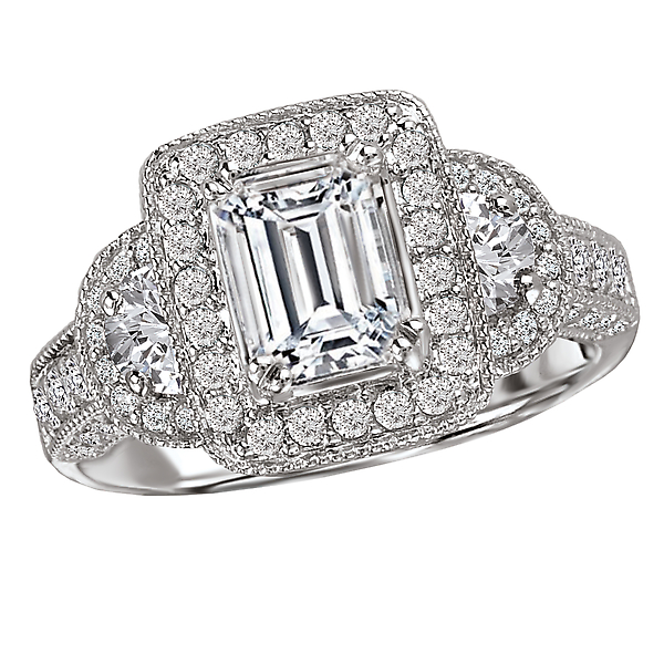 Halo Semi-Mount Diamond Ring