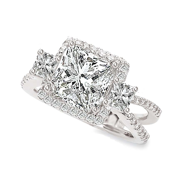 Halo Semi-Mount Diamond Ring